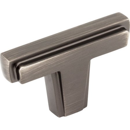 JEFFREY ALEXANDER 2" Brushed Pewter Lexa Cabinet "T" Knob 259BNBDL